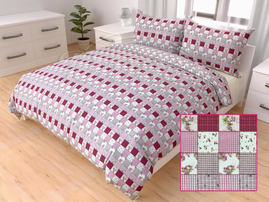 Obliečky Patchwork ružové - ART15563