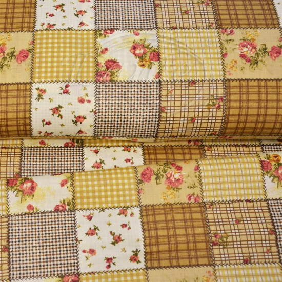 Bavlnená látka Patchwork béžový - ART15268