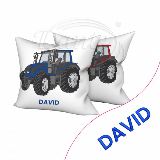 Obliečka Traktor červená a modrá - výšivka Váš text - ART23585