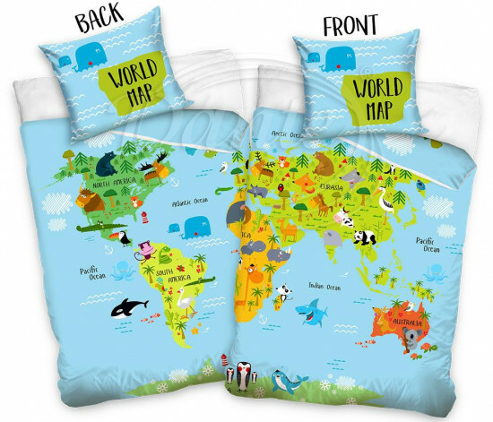 Detské obliečky Zvieracia mapa - LS010681/hl