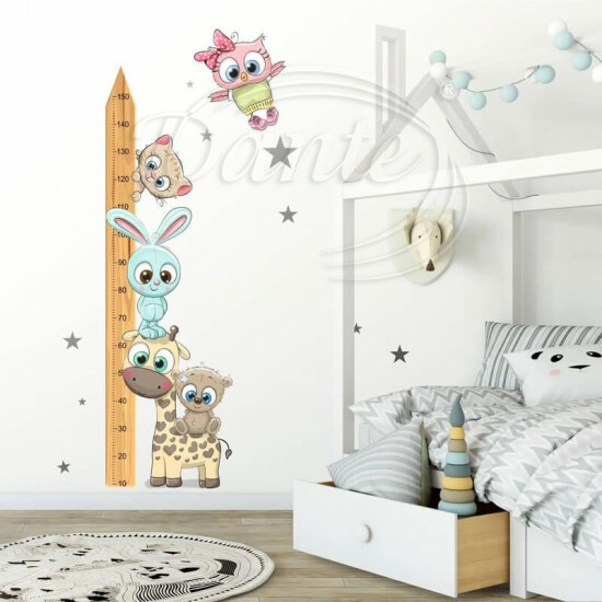 Detský meter na stenu - Zvieratká CUTE2 - 150 cm - 3625f