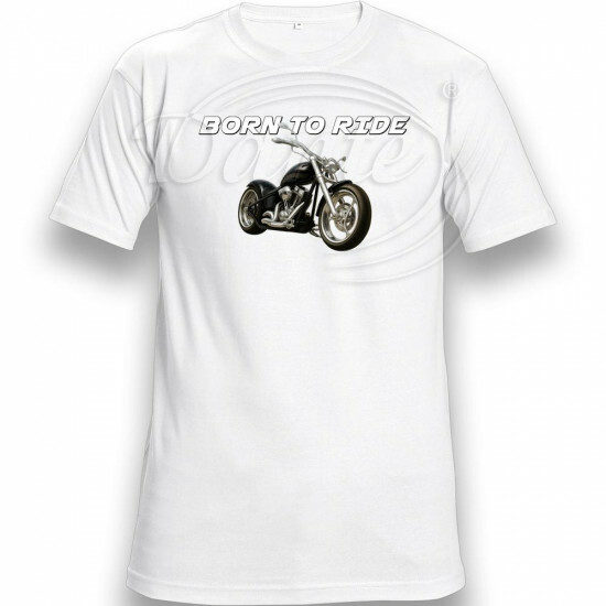 Tričko biele Born to ride - TRČ/0023/bi/hl