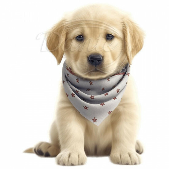 Nažehlovačka Zlatý retriever šteňa bodkovaná šatka - NAŽ302/hl