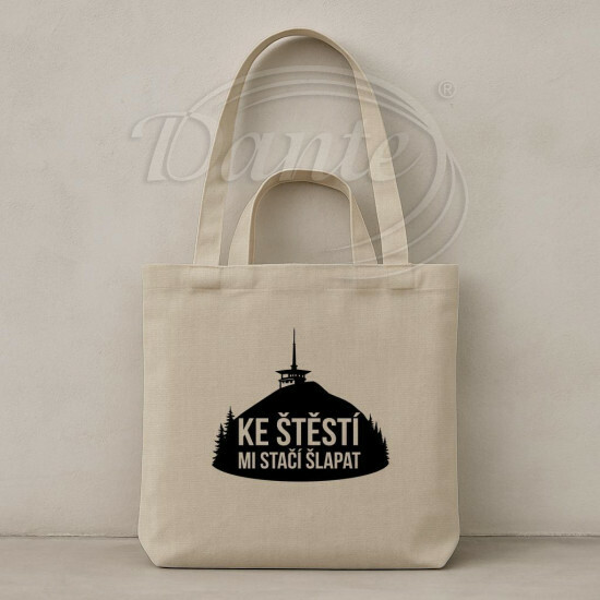 Taška béžová Ku šťastiu mi stačí šliapať - TAS2511/hl