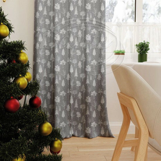 Záves Béžovošedý so stromčekmi - DL270160/hl