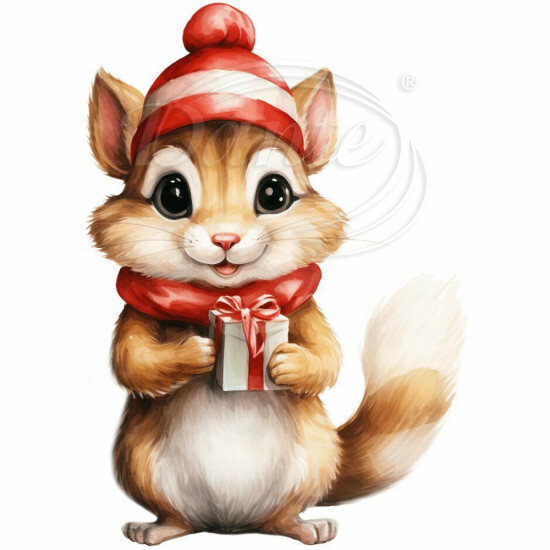 Nažehlovačka Veverička s darčekom - NAŽ626/hl