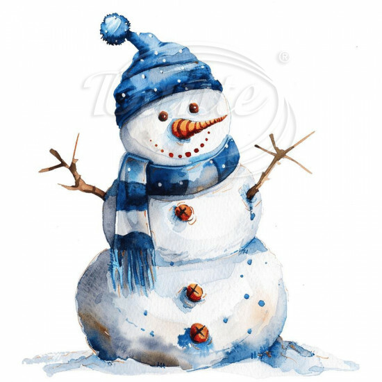 Nažehlovačka Snehuliak so šálom modrý - NAŽ611/hl