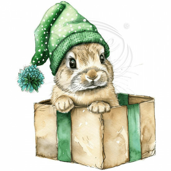 Nažehlovačka Zajačik a vianočný darček - NAŽ576/hl