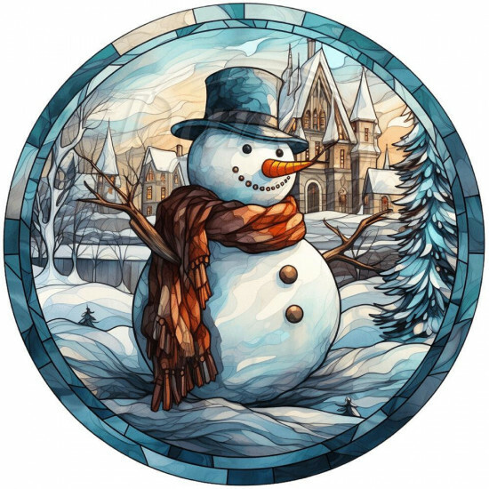 Nažehlovačka Snehuliak vitráž - NAŽ613/hl