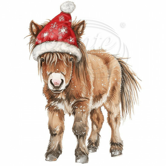 Nažehlovačka Kôň s vianočnou čiapkou - NAŽ578/hl