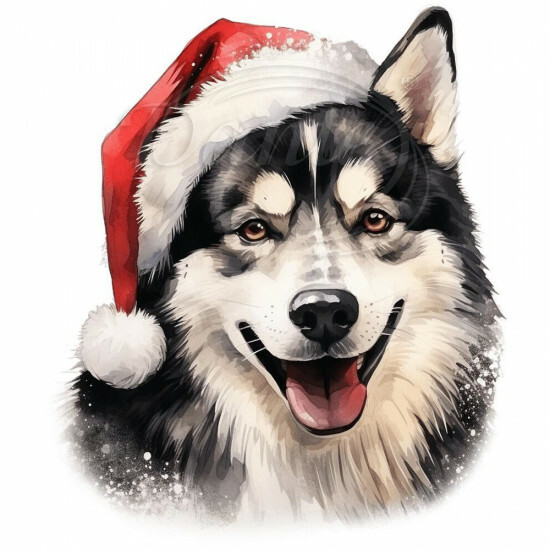 Nažehlovačka Husky s vianočnou čiapkou - NAŽ567/hl