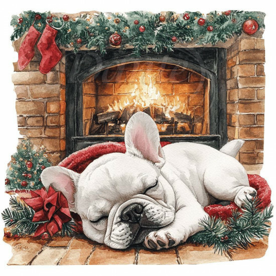 Nažehlovačka Buldoček a krb vianočný - NAŽ557/hl