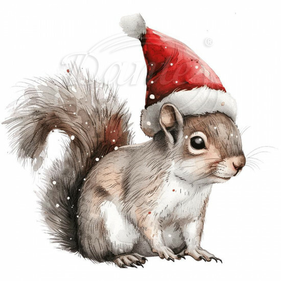 Nažehlovačka Veverička s vianočnou čiapkou - NAŽ627/hl