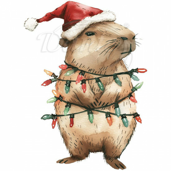 Nažehlovačka Kapybara a vianočné svetielka - NAŽ570/hl