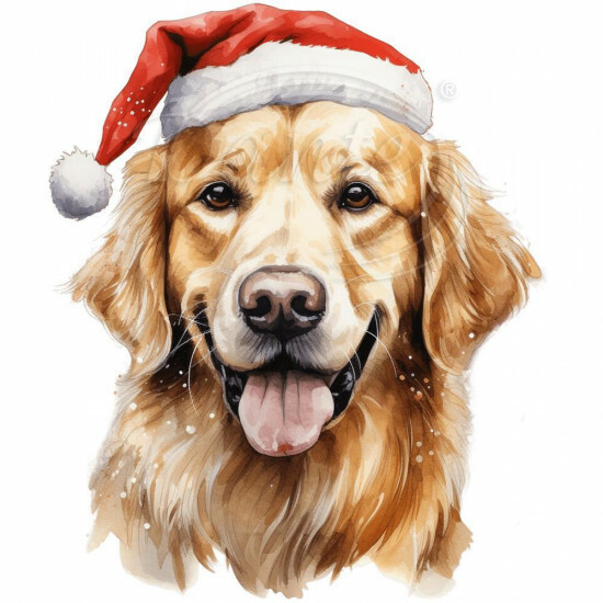 Nažehlovačka Zlatý retriever s vianočnou čiapkou - NAŽ633/hl