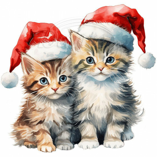 Nažehlovačka Mačičky a vianočné čiapky - NAŽ572/hl