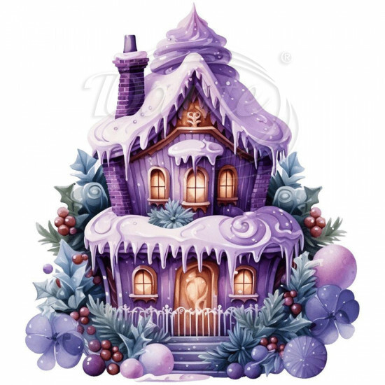 Nažehlovačka Perníková chalúpka fialová - NAŽ601/hl