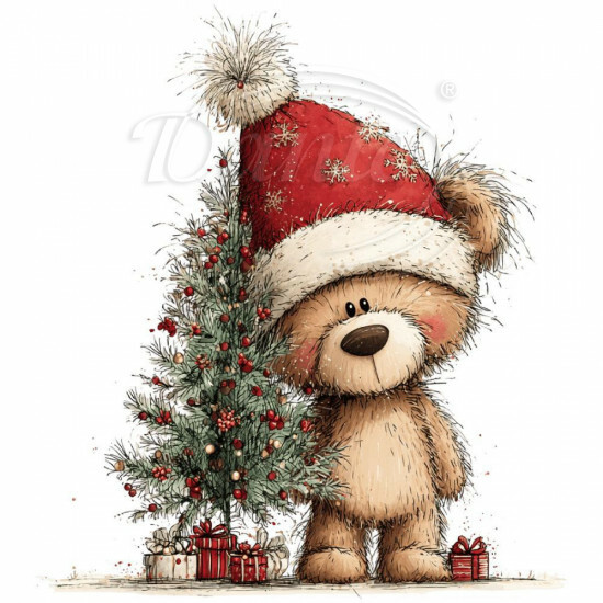 Nažehlovačka Medvedík stromček a darčeky - NAŽ648/hl