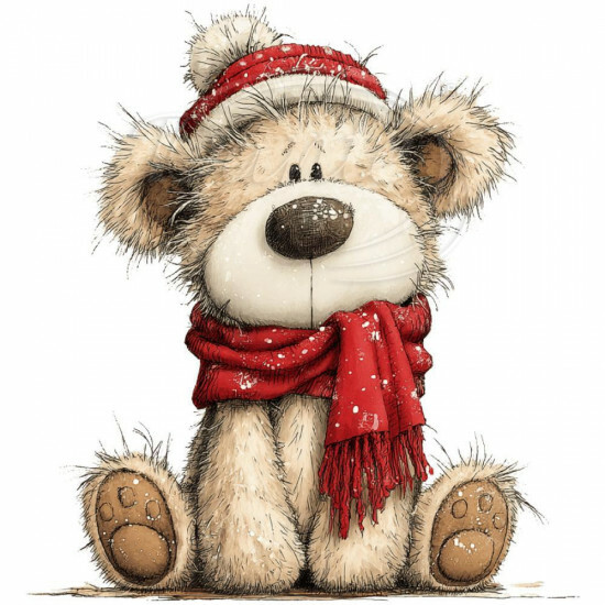 Nažehlovačka Vianočný medvedík s čiapkou - NAŽ656/hl