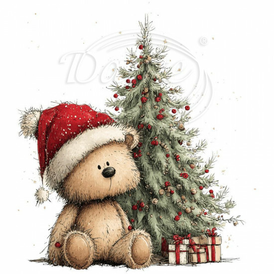 Nažehlovačka Sediaci medvedík stromček a darčeky - NAŽ651/hl