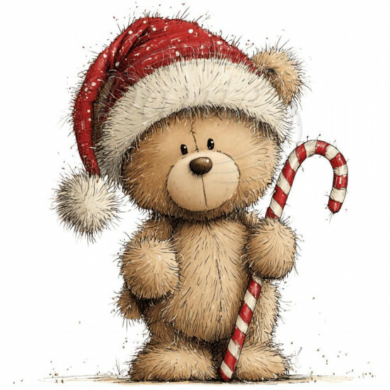 Nažehlovačka Vianočný medvedík s lízatkom - NAŽ657/hl