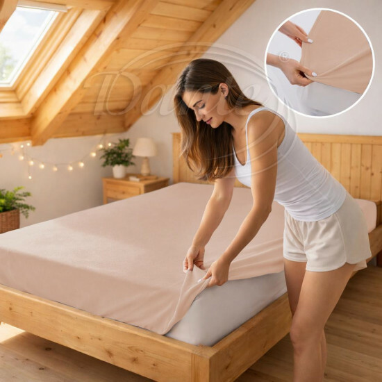 Plachta jersey biela káva 27 - ART13801