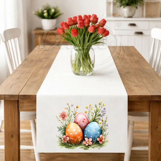 Obrus ​​tri kraslice medzi kvetinkami - UVEL/26/023