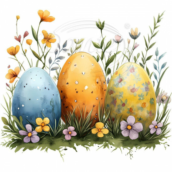 Nažehlovačka Veľkonočné vajíčka v kvetinkách - NAŽ988/hl