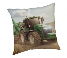 Obliečka na vankúšik Traktor zelený