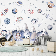 Detské samolepky na stenu - Astronauti a vesmír pre chlapcov