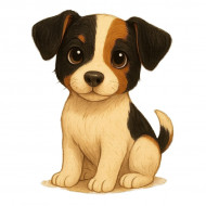 Nažehlovačka šteňa Jack russell tmavo hnedý