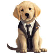 Nažehlovačka Zlatý retriever šteňa s kravatou
