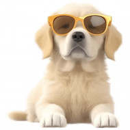Nažehlovačka Zlatý retriever šteňa slnečné okuliare