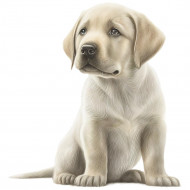 Nažehlovačka Labrador šteňa biely