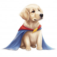 Nažehlovačka Zlatý retriever šteňa superhrdina