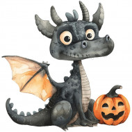 Nažehlovačka Drak Halloween čierny