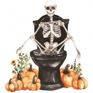 Nažehlovačka Kostlivec na záchode Halloween