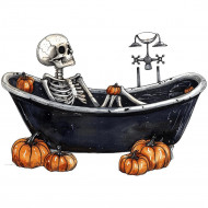 Nažehlovačka Kostlivec vo vani Halloween