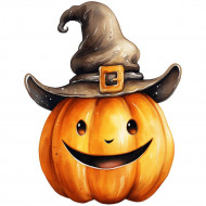 Nažehlovačka Tekvica halloween s klobúkom