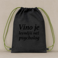 Vak na ramená Víno je lacnejšie ako psychológ Vak na ramená Víno je lacnejšie ako psychológ