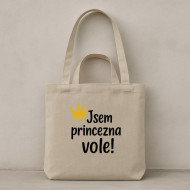 Taška béžová Som princezná vole Taška béžová Som princezná vole