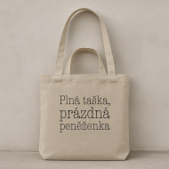 Taška béžová Plná taška, prázdna peňaženka Taška béžová Plná taška, prázdna peňaženka