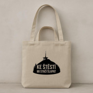 Taška béžová Ku šťastiu mi stačí šliapať Taška béžová Ku šťastiu mi stačí šliapať