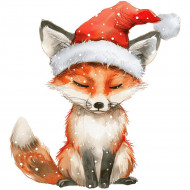 Nažehlovačka Líška s vianočnou čiapkou