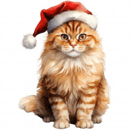 Nažehlovačka Mačka a vianočná čiapka