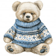 Nažehlovačka Medvedík vo svetri modrý