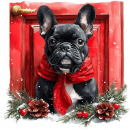 Nažehlovačka Buldoček so šálom vianočný