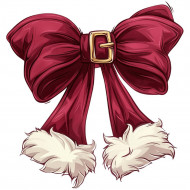 Nažehlovačka Mašle bordová vianočná