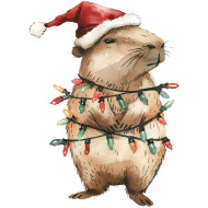 Nažehlovačka Kapybara a vianočné svetielka