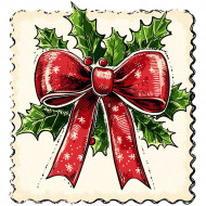 Nažehlovačka Známka cezmína a mašľa červená